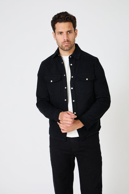 Men's Denim "Western" Overshirt - Slim Fit Cut