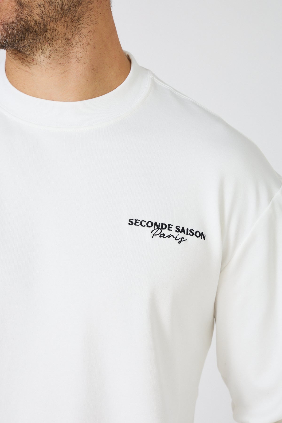 T-Shirt Manches Longues Homme - Logo Minimaliste 'Seconde Saison Paris'