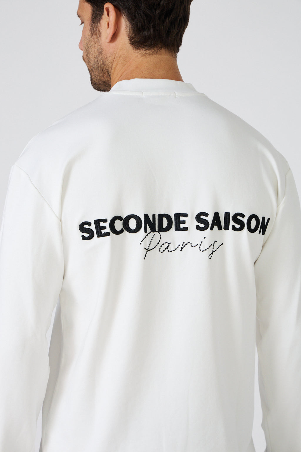 T-Shirt Manches Longues Homme - Logo Minimaliste 'Seconde Saison Paris'