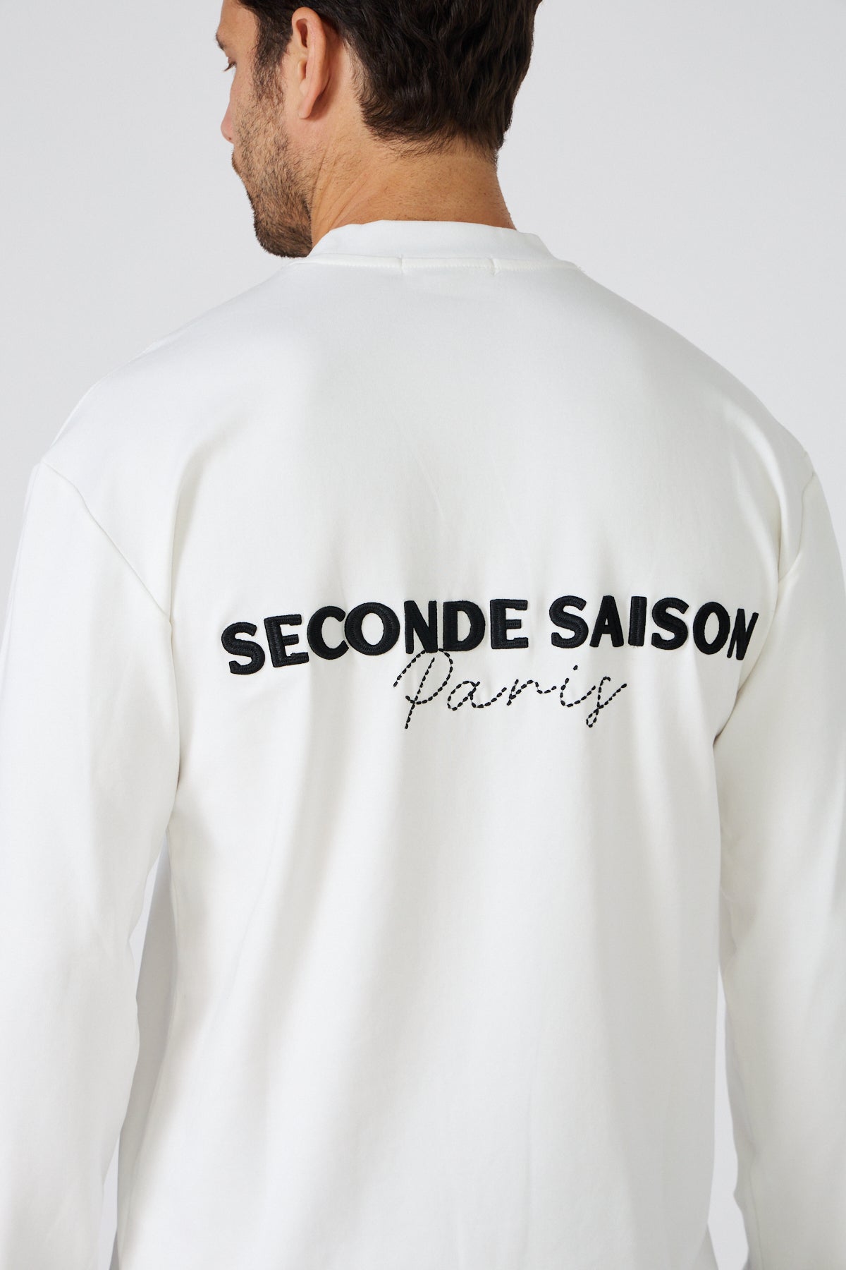 T-Shirt Manches Longues Homme - Logo Minimaliste 'Seconde Saison Paris'