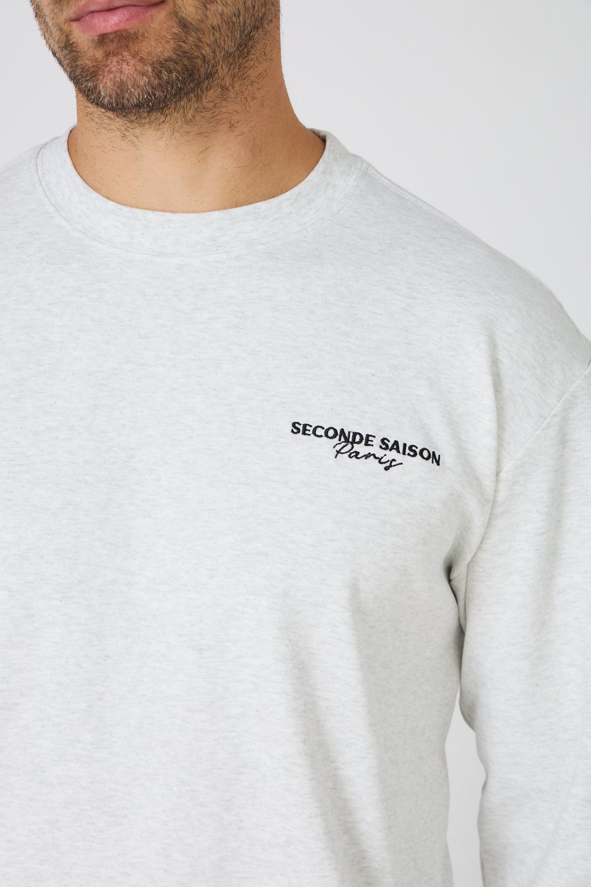 T-Shirt Manches Longues Homme - Logo Minimaliste 'Seconde Saison Paris'