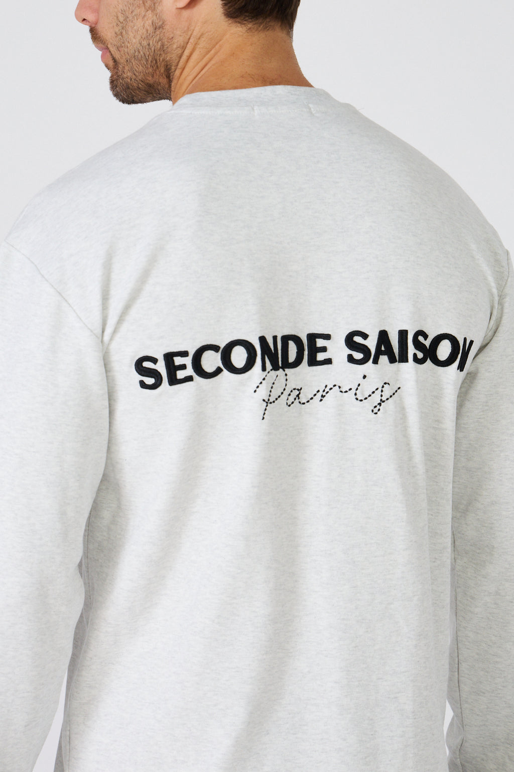 T-Shirt Manches Longues Homme - Logo Minimaliste 'Seconde Saison Paris'