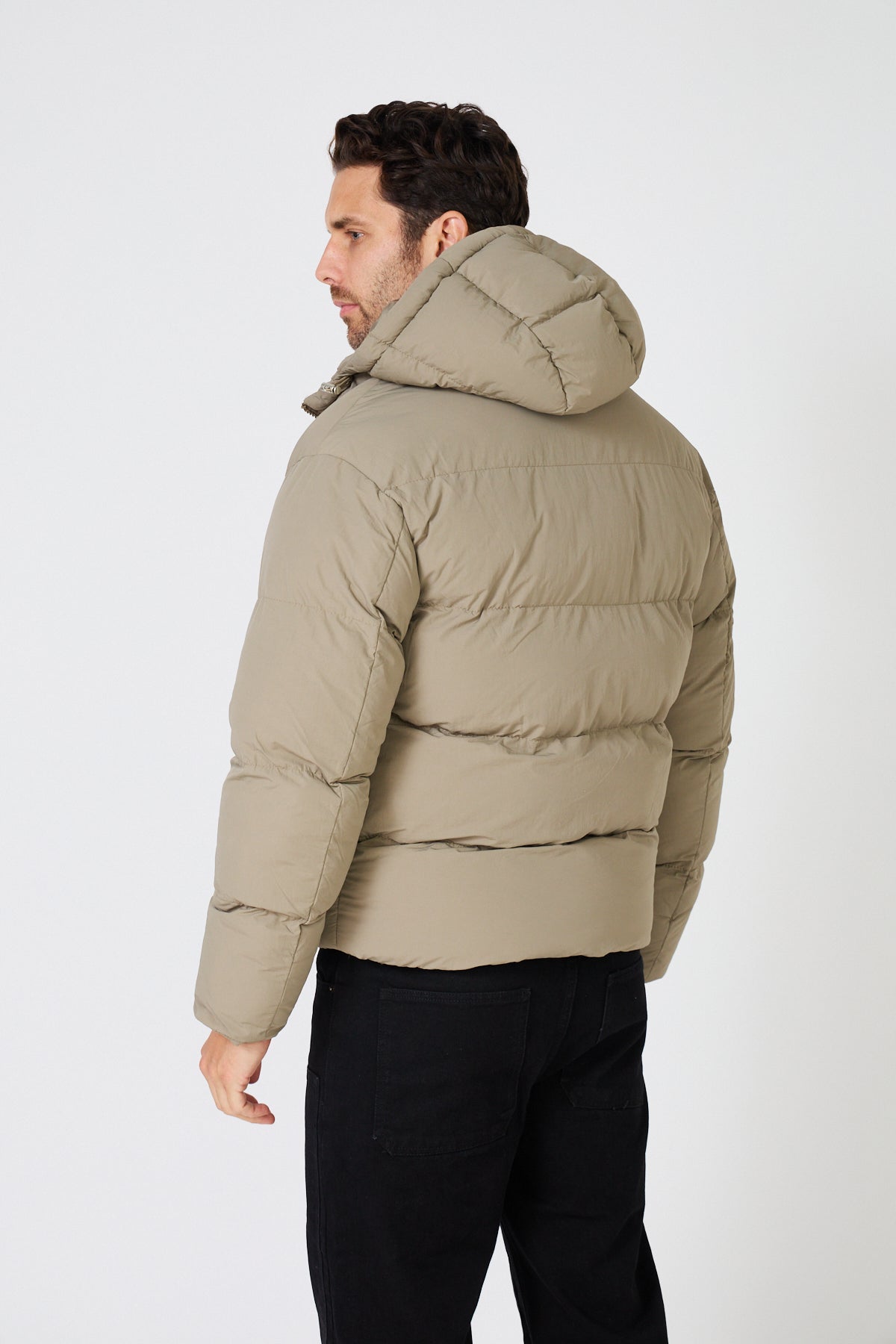 Men's Quilted Down Jacket with Hood