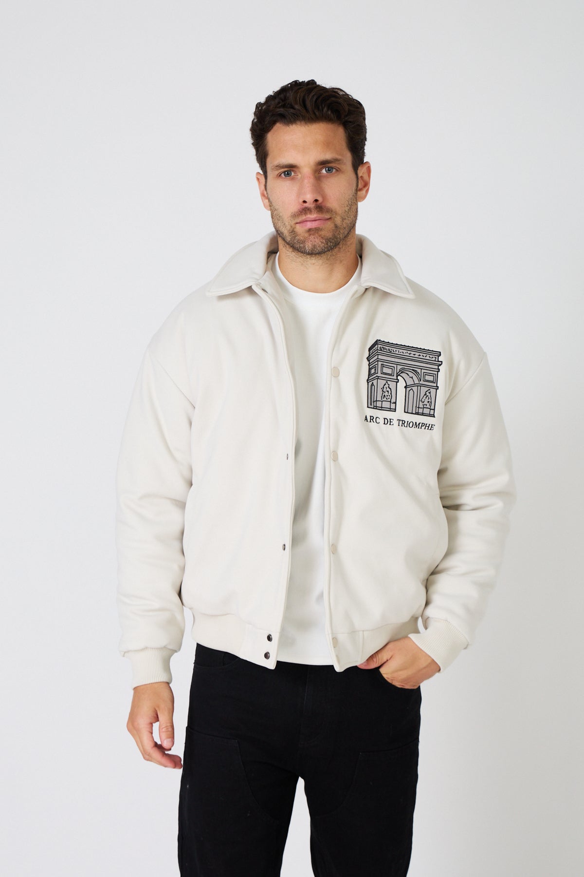 Men's Bomber Jacket "Arc de Triomphe" Coach Style Jacket