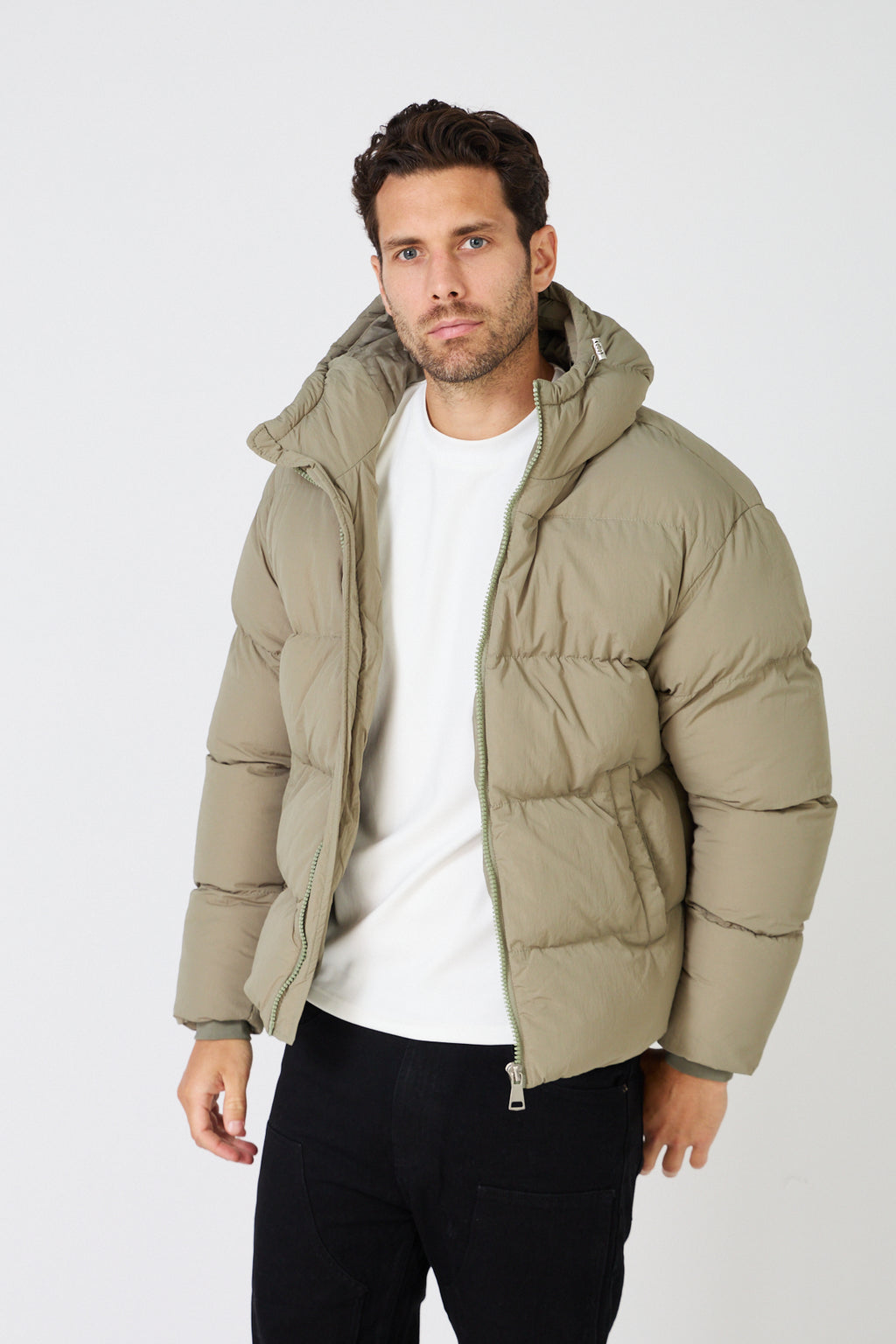 Men's Quilted Down Jacket with Hood