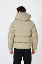 Men's Quilted Down Jacket with Hood