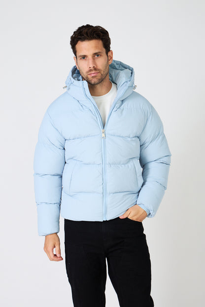 Men's Quilted Down Jacket with Hood
