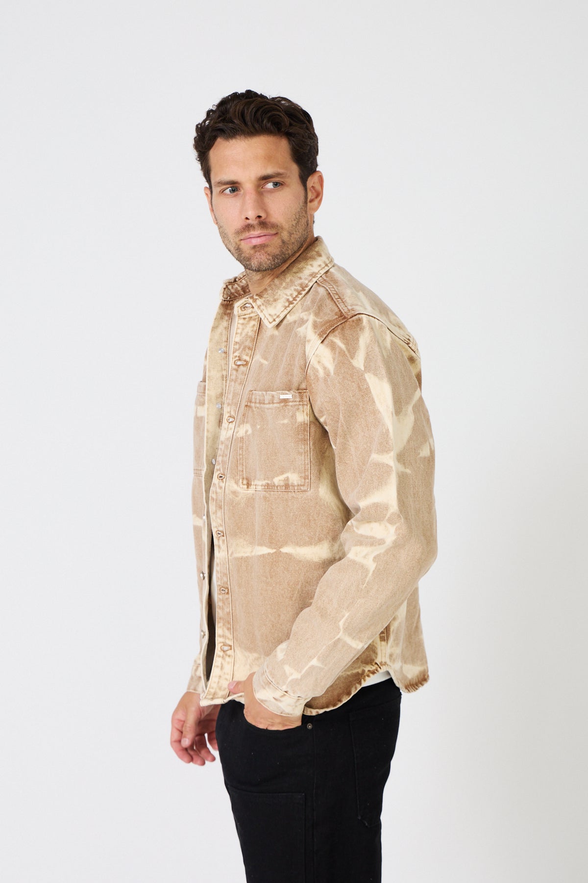 Surchemise boutonnée en jean coton