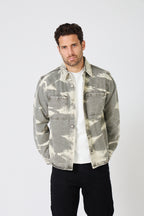Men's Jacket with Washed Pattern / Abstract Camouflage -