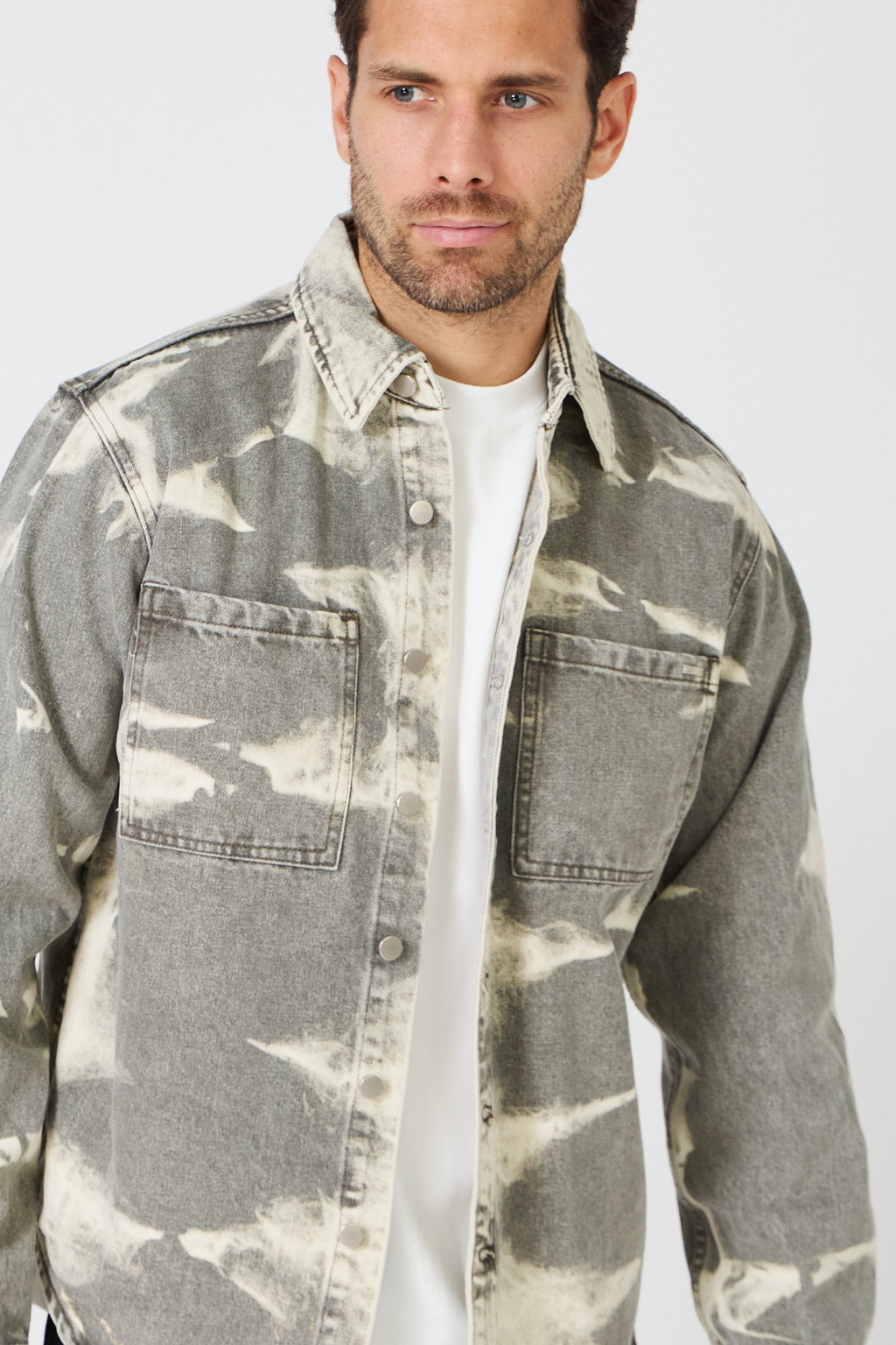 Surchemise boutonnée en jean coton