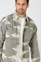 Men's Jacket with Washed Pattern / Abstract Camouflage -