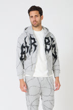 Earth Tone Washed Workwear Set - Hooded Bomber Jacket &amp; Straight Trousers