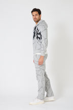 Earth Tone Washed Workwear Set - Hooded Bomber Jacket &amp; Straight Trousers
