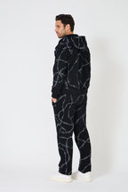 Earth Tone Washed Workwear Set - Hooded Bomber Jacket &amp; Straight Trousers