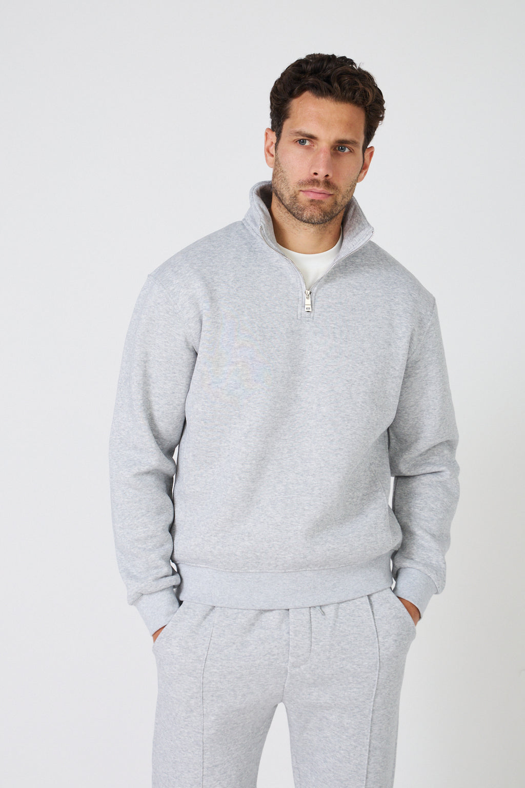 Half-Zip Sweatshirt and Jogger Set