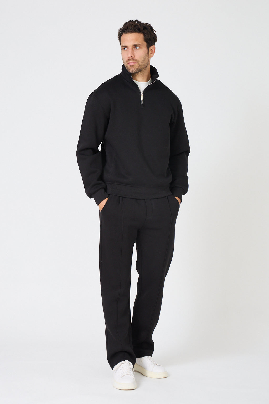Half-Zip Sweatshirt and Jogger Set