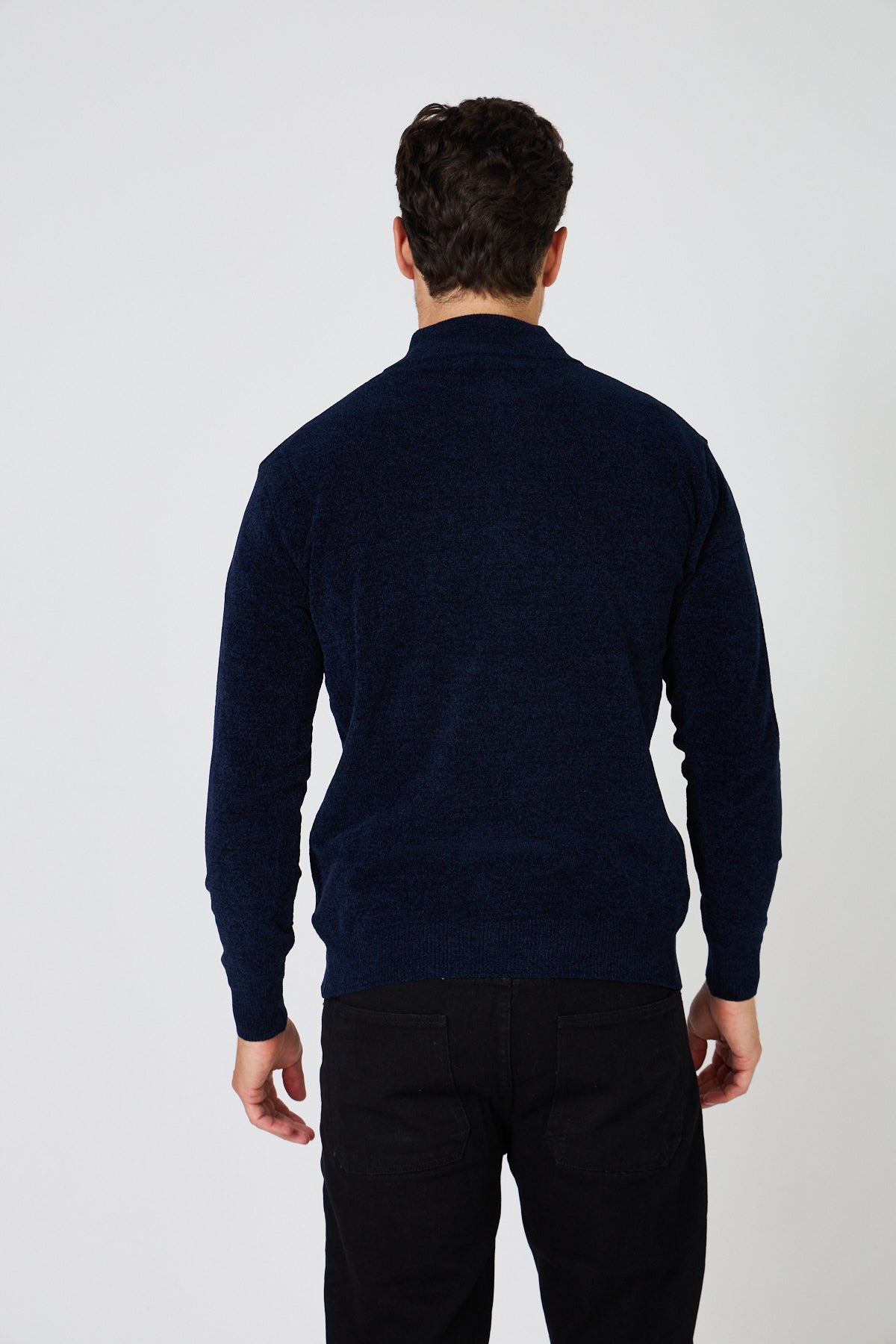 Pull Homme Maille Fine Douce - Col Montant Zippé