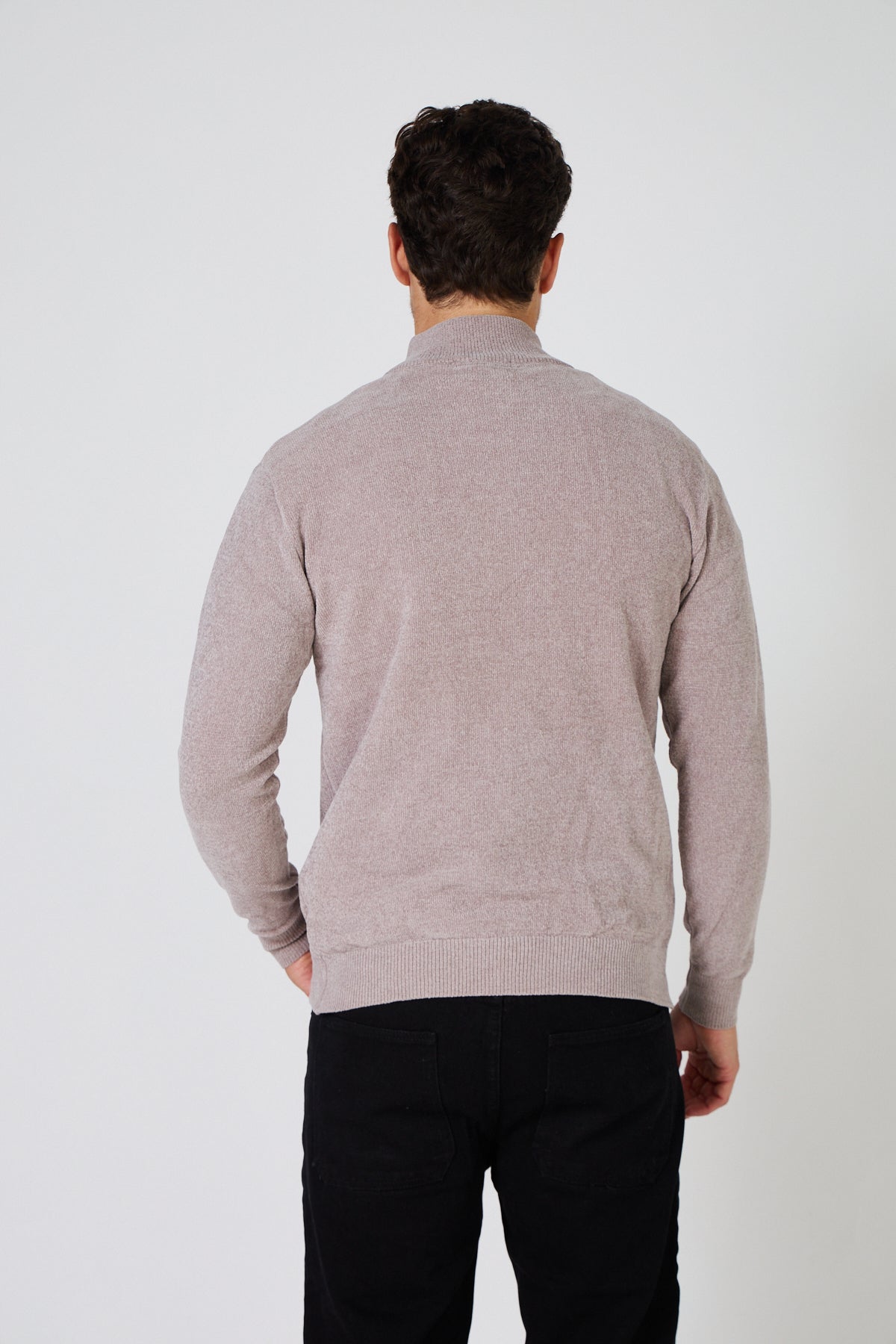 Pull Homme Maille Fine Douce - Col Montant Zippé