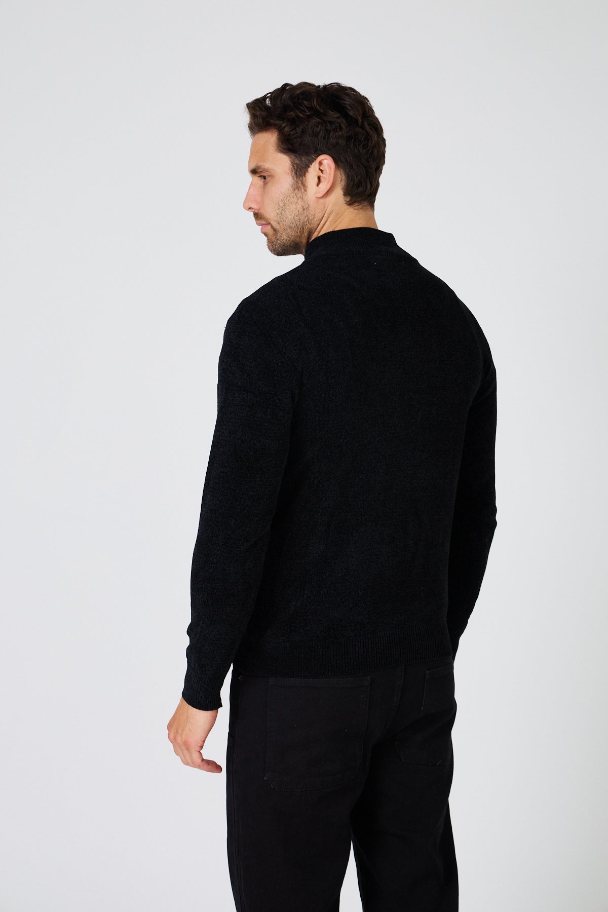 Pull Homme Maille Fine Douce - Col Montant Zippé