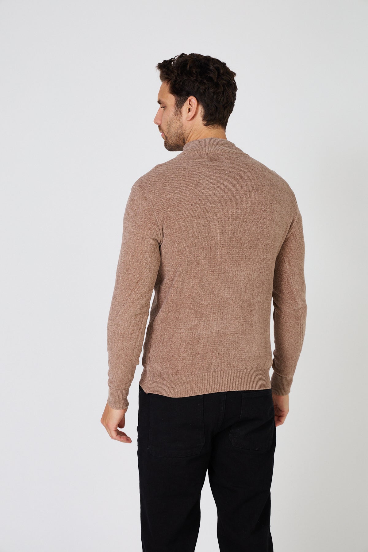 Pull Homme Maille Fine Douce - Col Montant Zippé