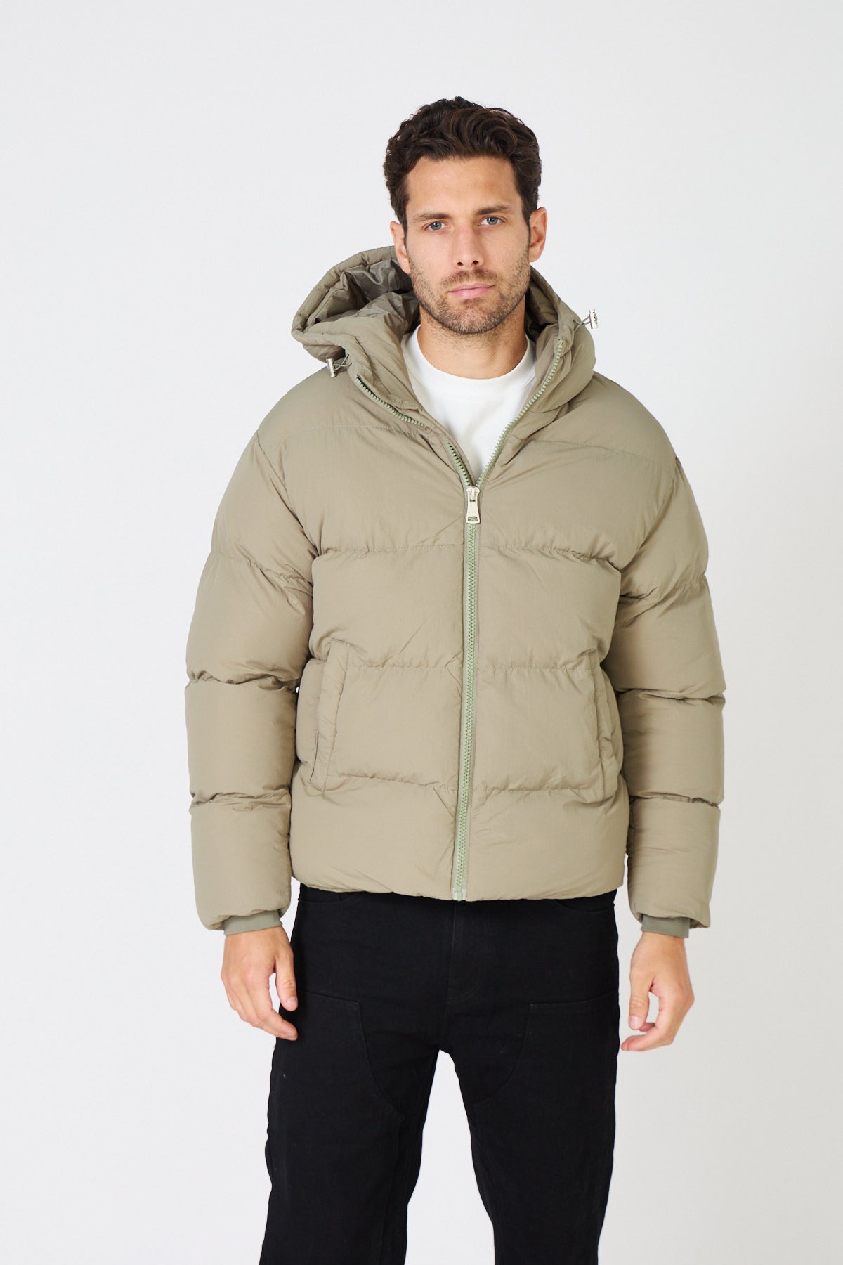 Men's Quilted Down Jacket with Hood