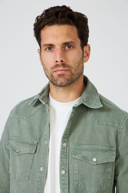 Men's Denim "Western" Overshirt - Slim Fit Cut