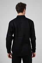 Chemise en lin à Manches Longues Coupe Moderne Boutonnée