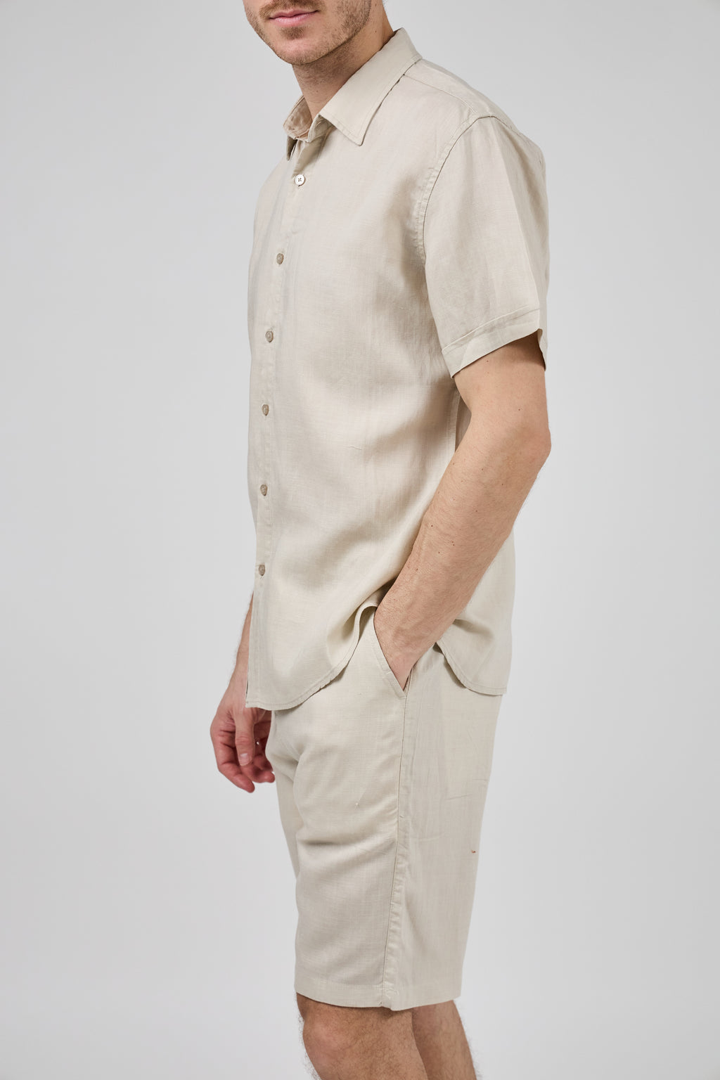 Chemise en Lin à Manches Courtes