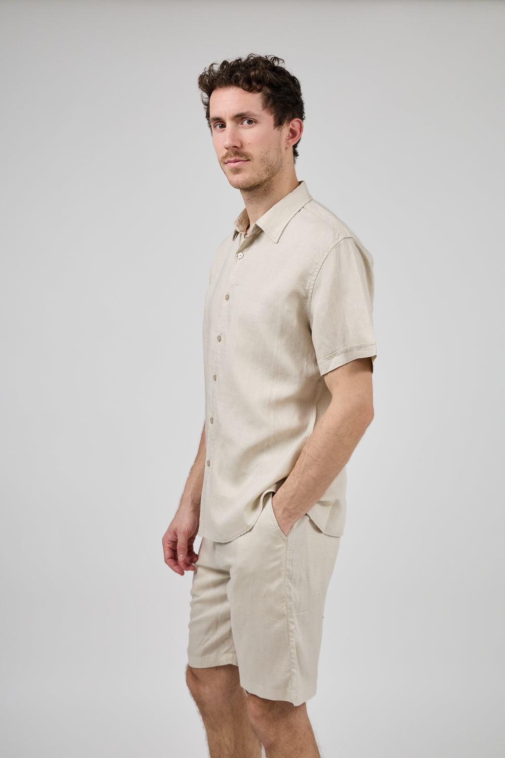 Chemise en Lin à Manches Courtes