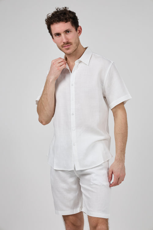 Chemise en Lin à Manches Courtes