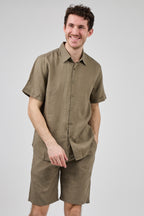 Chemise en Lin à Manches Courtes