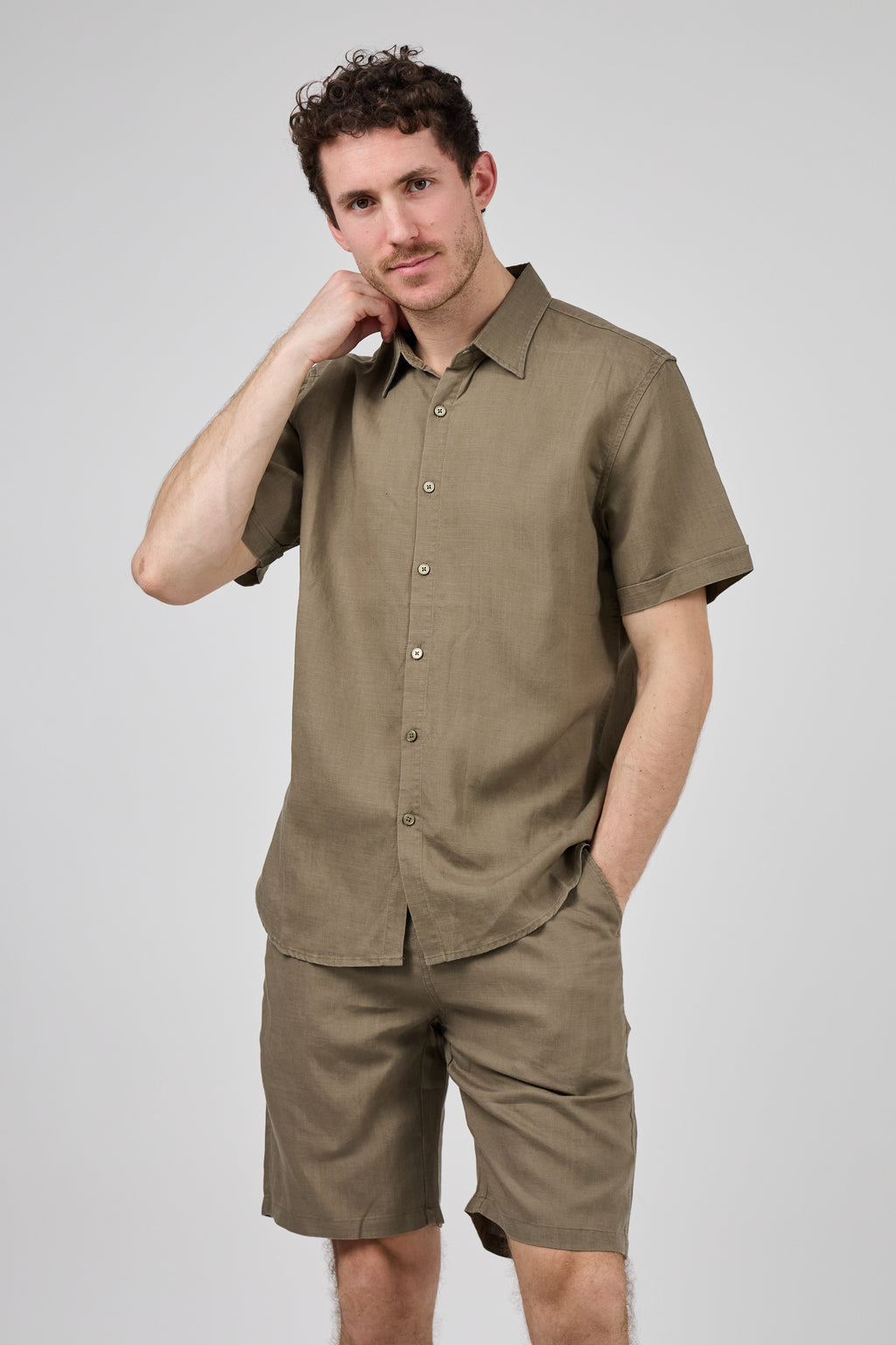 Chemise en Lin à Manches Courtes