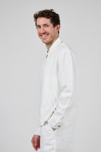 Veste en lin zippée à col classique doubler à l interieur avec poche