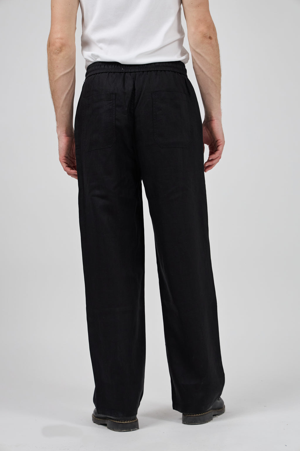 Pantalon homme en lin à taille élastique avec cordon de serrage