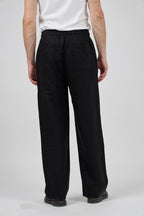 Pantalon homme en lin à taille élastique avec cordon de serrage