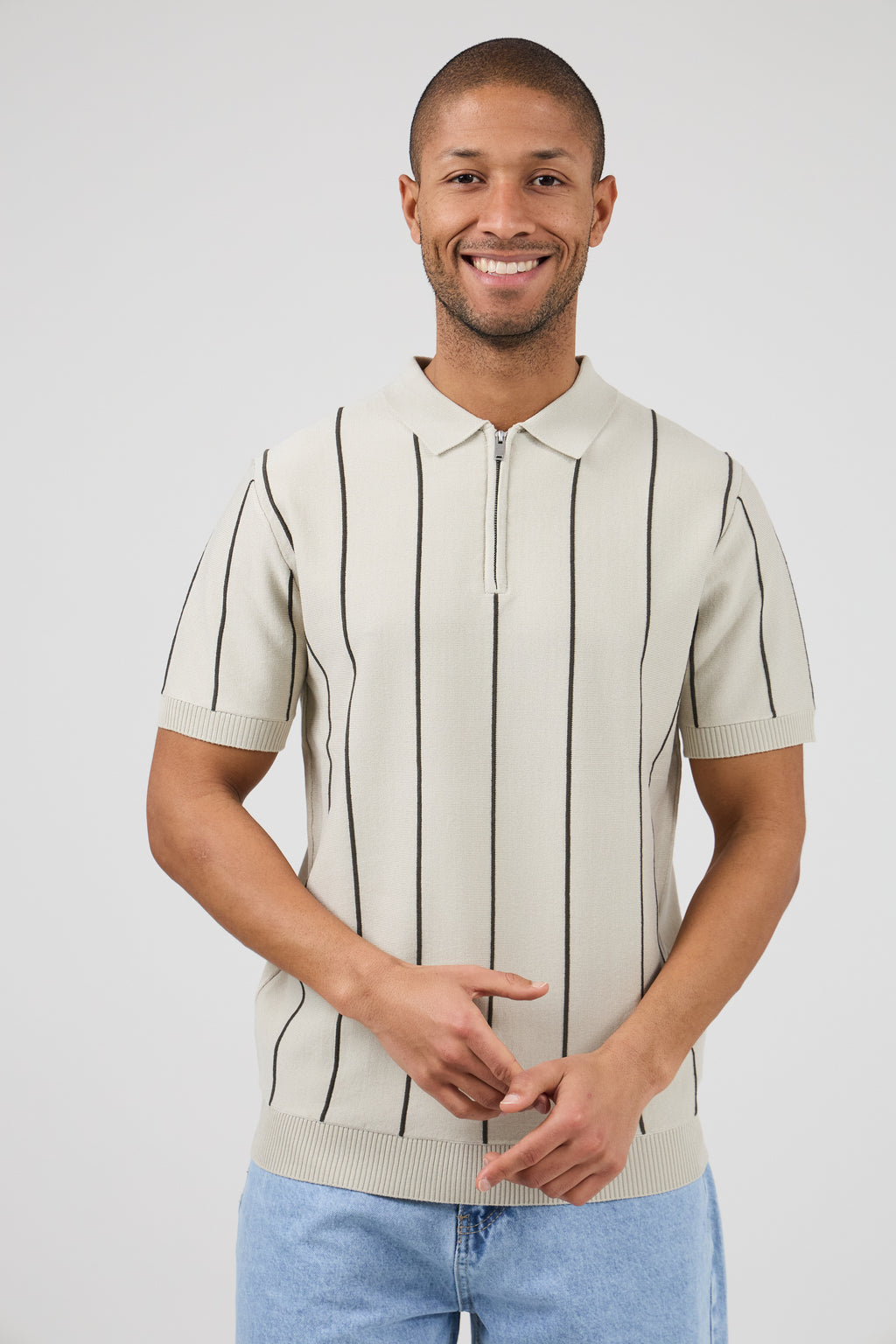 Polo en maille  avec zip