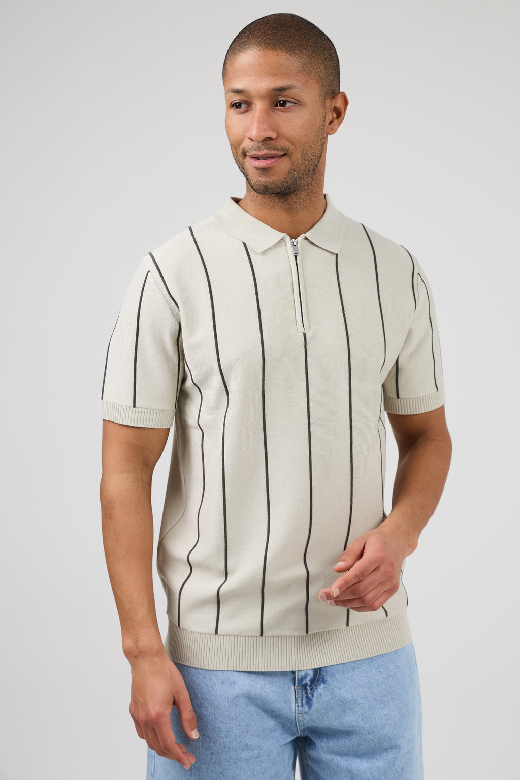Polo en maille  avec zip