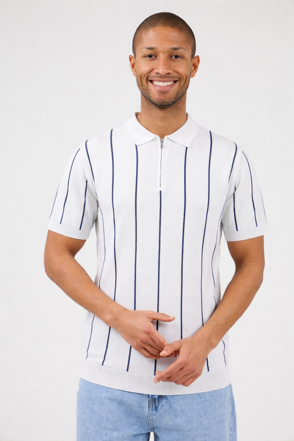 Polo en maille  avec zip