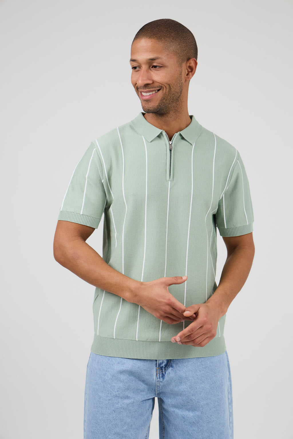 Polo en maille  avec zip