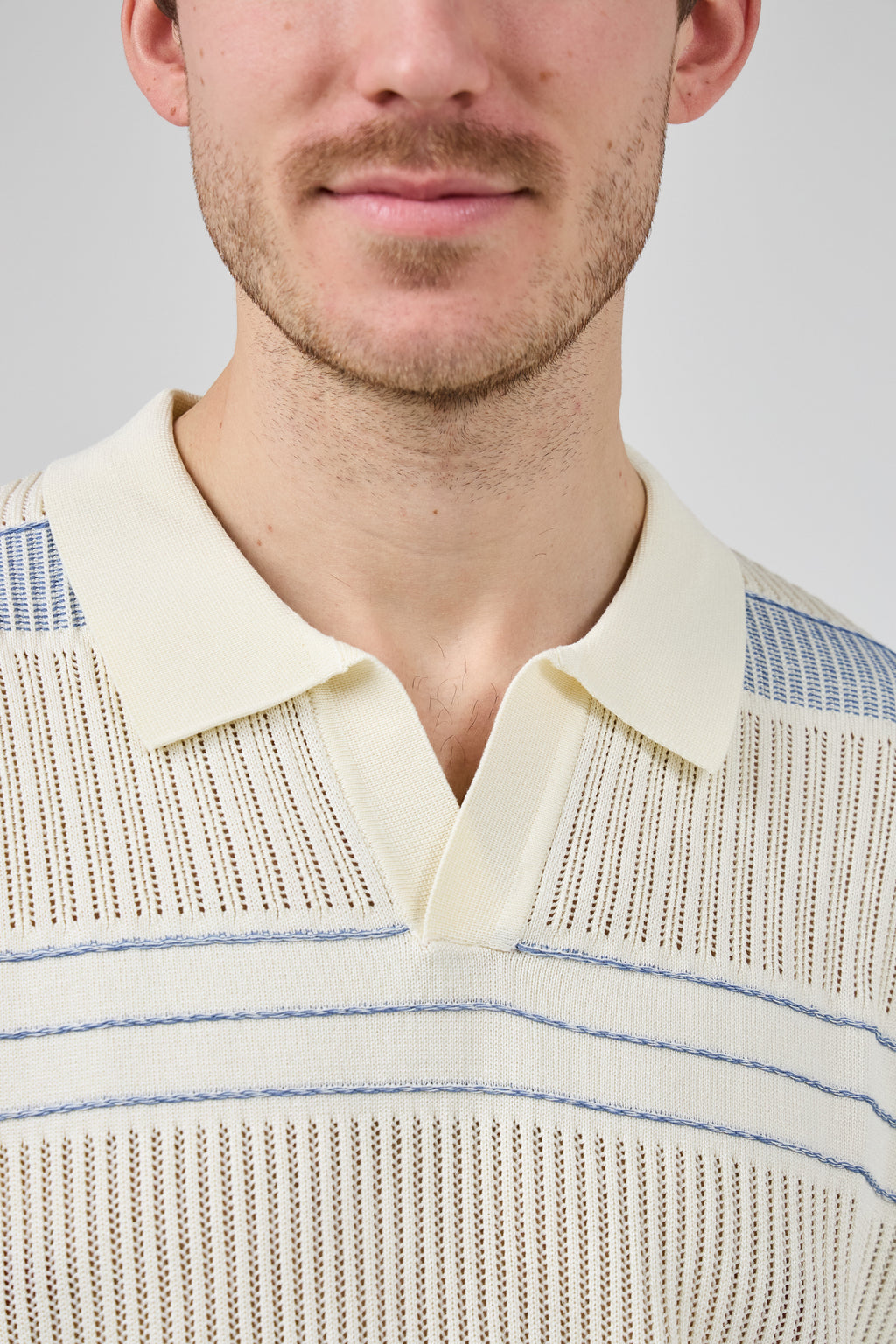 Polo homme à manches courtes avec motif rayé et col classique