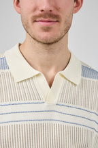 Polo homme à manches courtes avec motif rayé et col classique