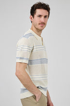 Polo homme à manches courtes avec motif rayé et col classique