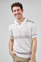 Polo homme à manches courtes avec motif rayé et col classique