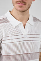 Polo homme à manches courtes avec motif rayé et col classique