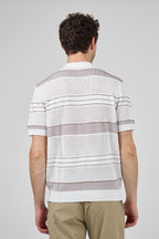Polo homme à manches courtes avec motif rayé et col classique