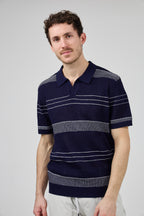 Polo homme à manches courtes avec motif rayé et col classique