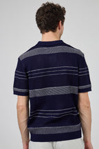 Polo homme à manches courtes avec motif rayé et col classique