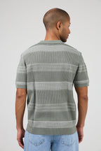 Polo homme à manches courtes avec motif rayé et col classique