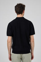 Polo en maille homme à manches courtes avec texture verticale élégante