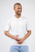Polo en maille à manches courtes avec texture côtelée et coupe moderne